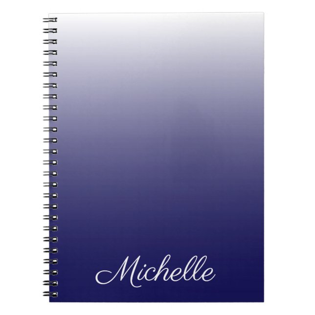 Cuaderno Gradiente personalizado azul marino oscuro (Frente)