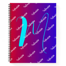 Gradiente Rojo y Azul - Nombre de Monograma