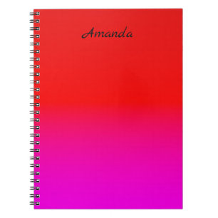 Cuaderno gradiente rosa rojo oscuro , escarlata , rojo , ro