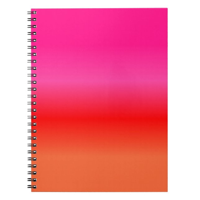 Cuaderno Gradiente rosa, rojo y Naranja (Frente)