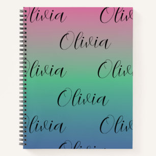 Cuaderno Gradiente rosa, verde y azul