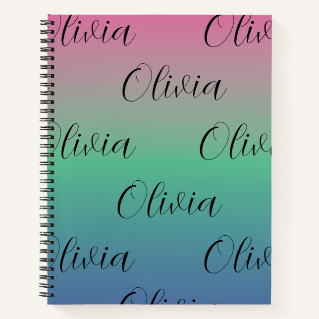 Cuaderno Gradiente rosa, verde y azul (Anverso)