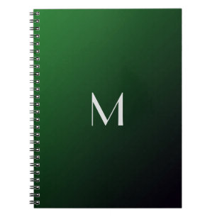 Cuaderno Gradiente Verde Esmeralda - monograma audaz