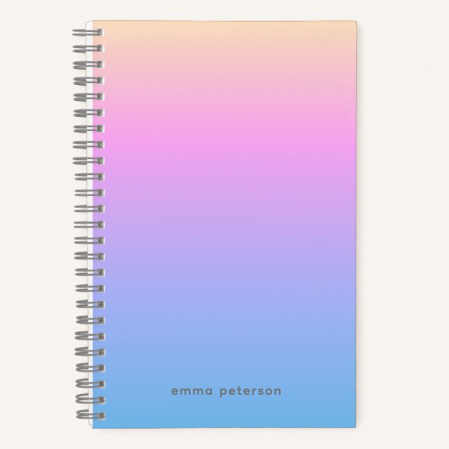 Cuaderno Gradiente y nombre de verano colorido (Anverso)