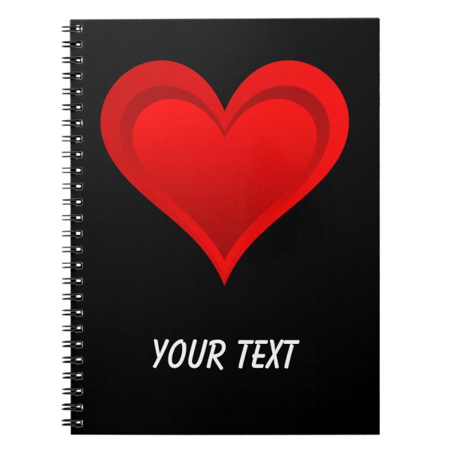 Cuaderno Gradientes CORAZÓN DE AMOR ROJO + tu texto e ideas (Frente)
