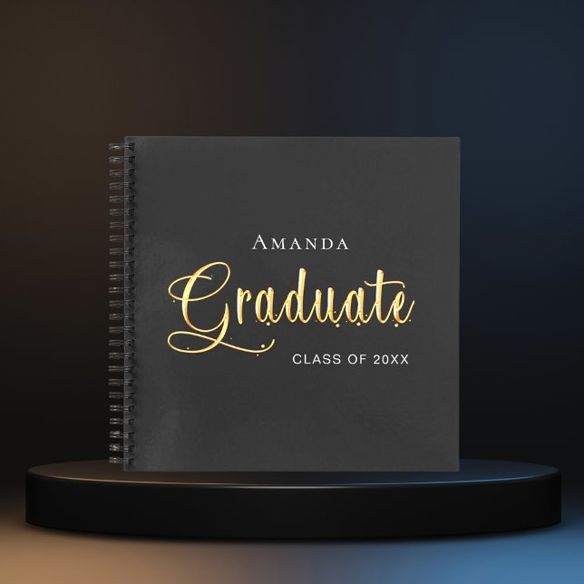 Cuaderno Grado de graduado de oro negro elegante (Subido por el creador)