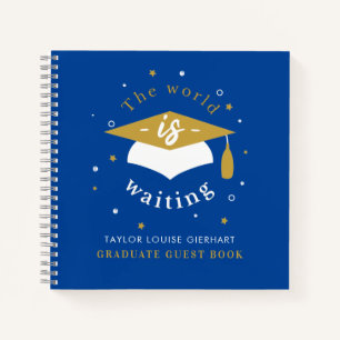 Cuaderno Graduación 2024 Mundo espera a invitado Fiesta azu