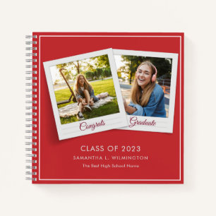 Cuaderno Graduación 2025 Fotos Fiesta Grad Invitado rojo
