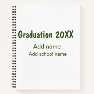 Cuaderno Graduación 20XX añadir nombre de año escuela verde