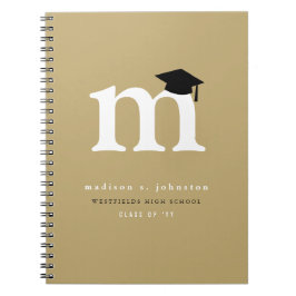 Cuaderno Graduación Clásica Del Monograma Blanco Y Del Mort