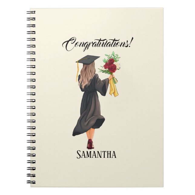 Cuaderno Graduación de acuarela personalizada (Frente)