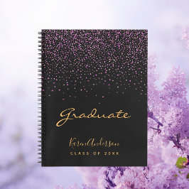 Cuaderno Graduación de graduado morado negro