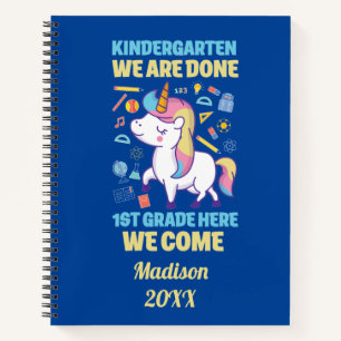Cuaderno Graduación de jardín de infancia de unicornio 1er