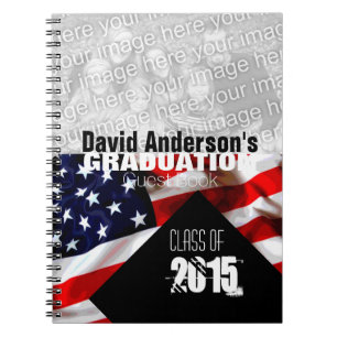 Cuaderno Graduación de la bandera estadounidense del libro