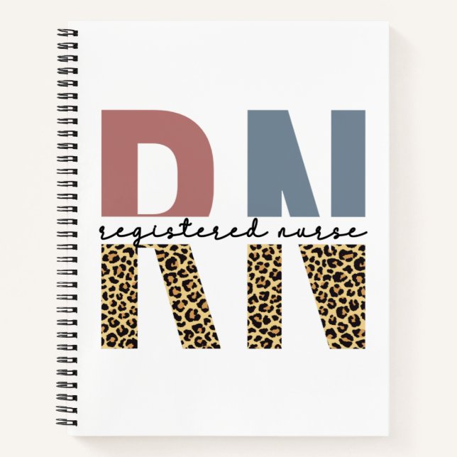 Cuaderno Graduación de la enfermera Cheetah Print de RN (Anverso)
