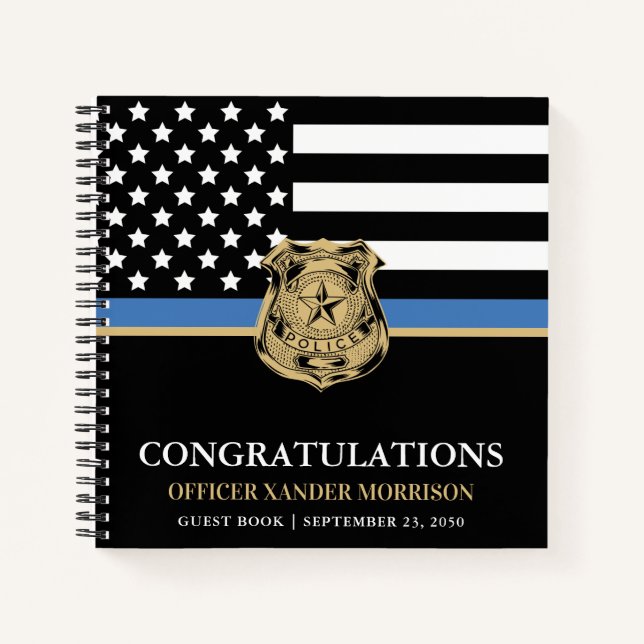 Cuaderno Graduación de la policía Bandera Azul Felicitacion (Anverso)