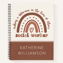 Cuaderno Graduación del personalizado Boho Social Worker Ap
