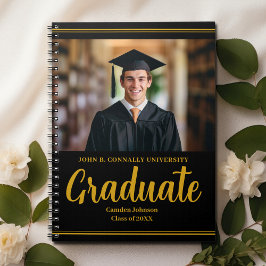 Cuaderno Graduación Oro Negro Graduado Formal Keepsake