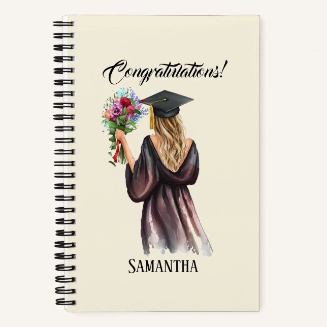 Cuaderno Graduación personalizada de acuarela (11) (Anverso)