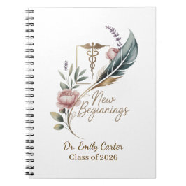 Cuaderno Graduación Personalizada de Médico Nuevos Comienzo