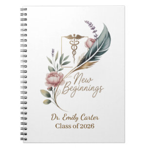 Cuaderno Graduación Personalizada de Médico Nuevos Comienzo