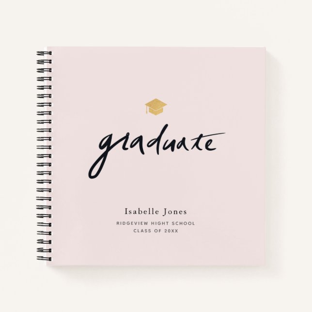 Cuaderno Graduación sencilla de escritura manuscrita de fot (Anverso)