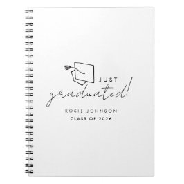 Cuaderno Graduación Simple en Blanco y Negro