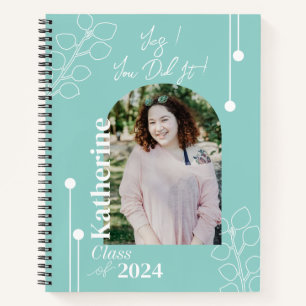Cuaderno Graduación Simple Foliage Foto Aqua