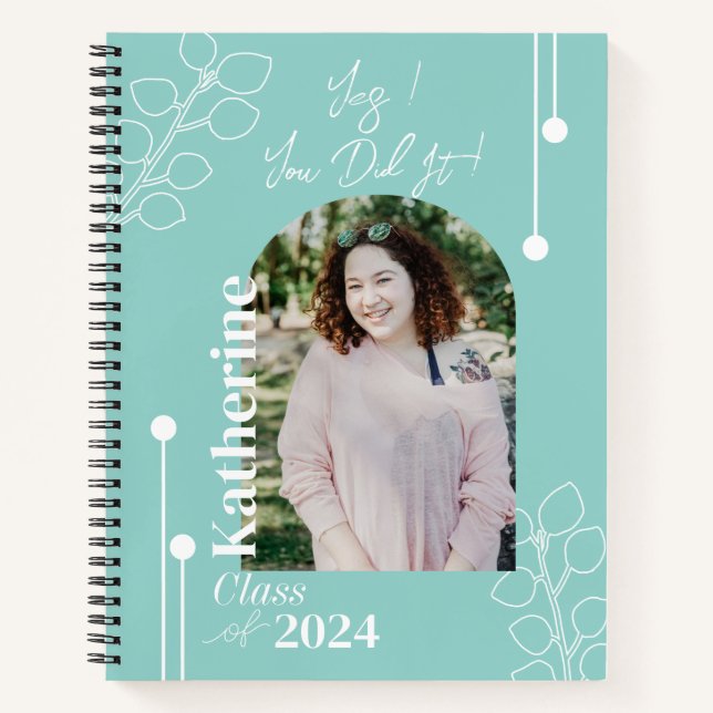 Cuaderno Graduación Simple Foliage Foto Aqua (Anverso)