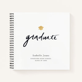 Cuaderno Graduación simple manuscrita de fotografías en bla