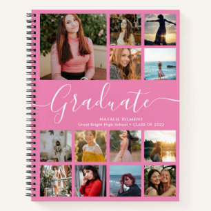 Cuaderno Graduado Collage de fotos Rosa