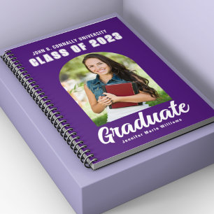 Cuaderno Graduado morado foto moderna graduación