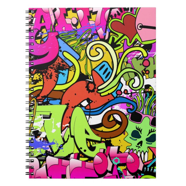 Cuaderno Graffiti Art: fondo estilo Hip-Hop (Frente)