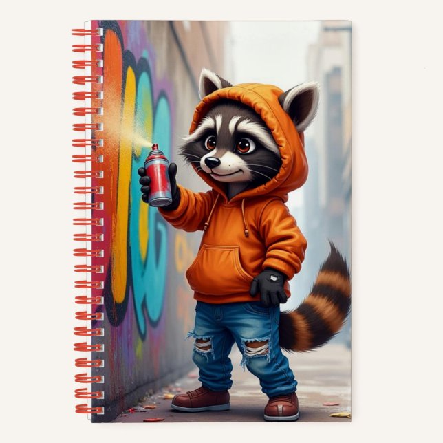 Cuaderno Graffiti Raccoon, autora Natasha Us (Anverso)