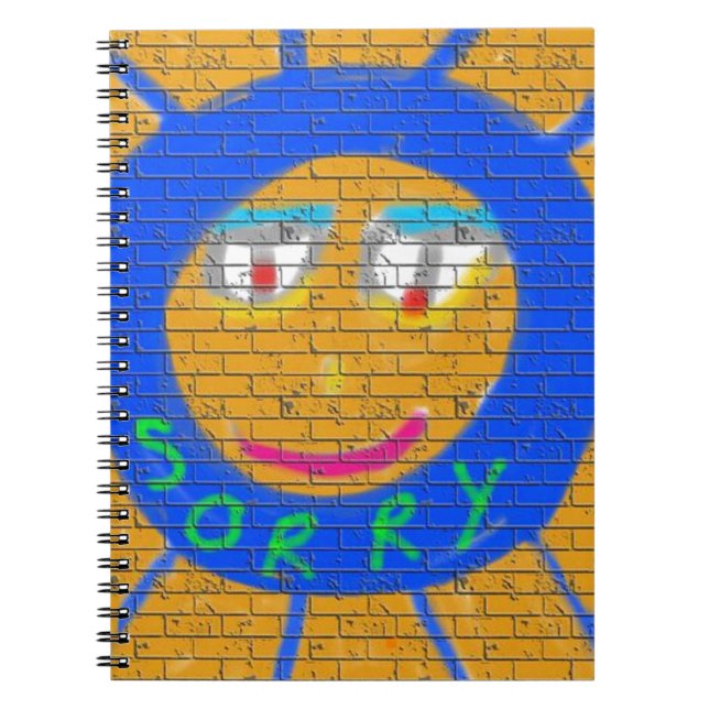 Cuaderno Graffiti, rostro triste del arte, tristeza arrepen (Frente)