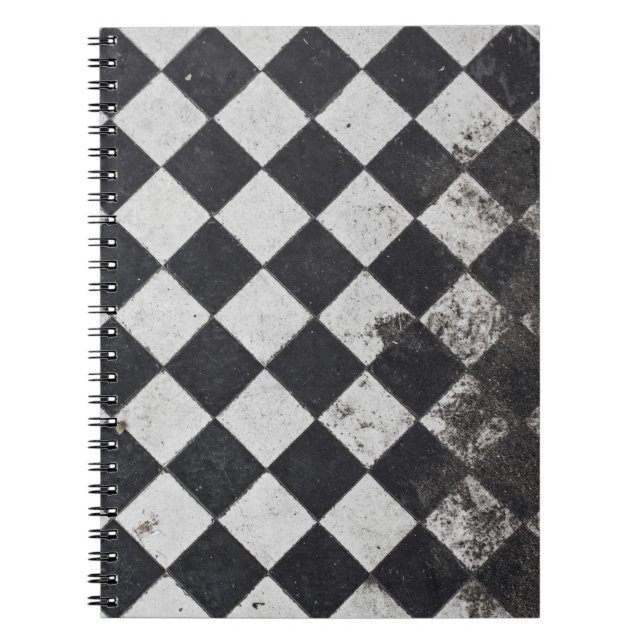 Cuaderno Gráfica de arlequín blanco y negro (Frente)