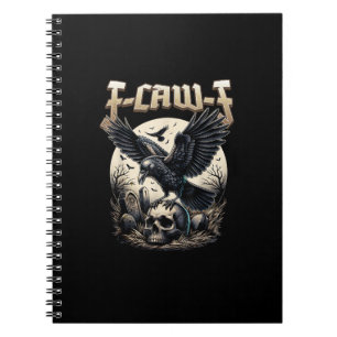 Cuaderno Gráfica de Cráneo Gótico F-Caw-F Cuervo Humor Adul