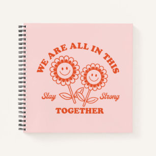Cuaderno Gráfica de flor retro feliz