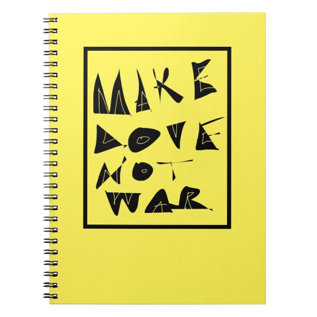 Cuaderno Gráfica de Haz el Amor No la Guerra. (Frente)