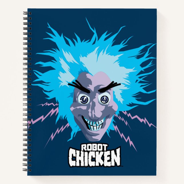 Cuaderno Gráfica de la cabeza del científico del pollo robo (Anverso)