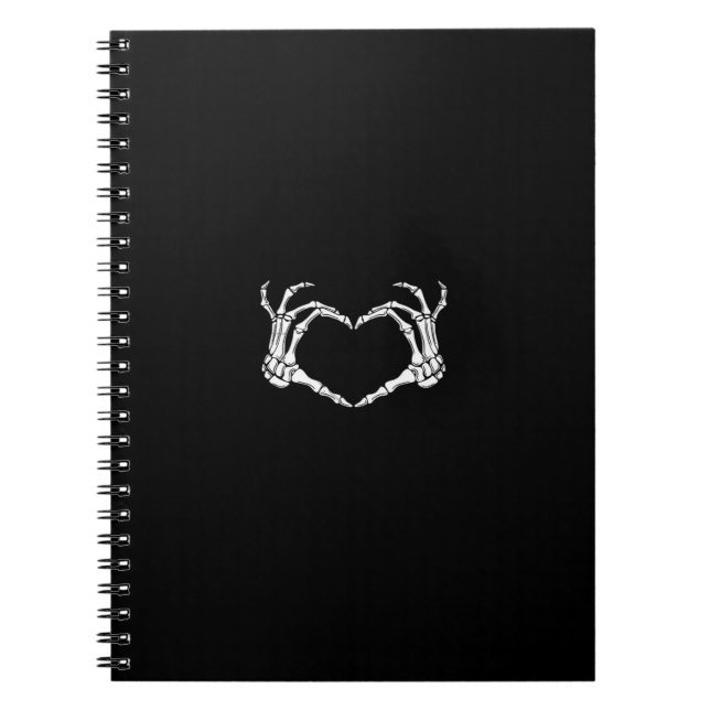 Cuaderno Gráfica del corazón de Skeleton Hands (Frente)