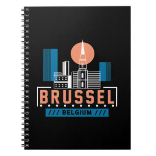 Cuaderno Gráfica del horizonte de Bruselas Bélgica   Ciudad