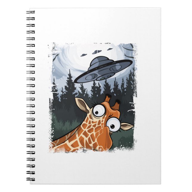 Cuaderno Gráfica divertida de Giraffe UFO Zoo Animal Weird  (Frente)