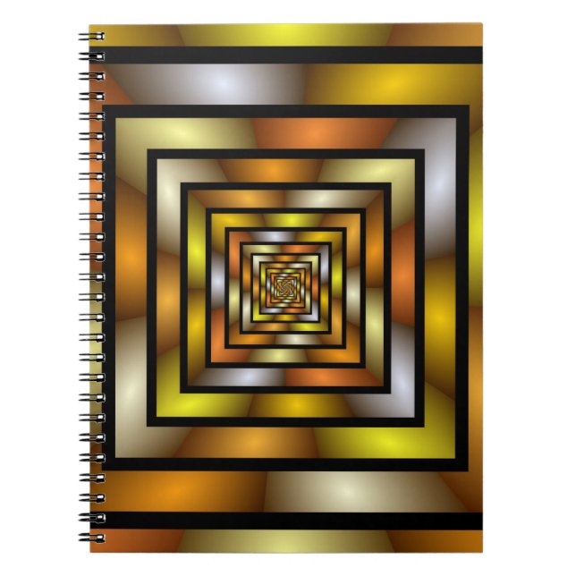 Cuaderno Gráfica trippy colorida de túnel luminoso (Frente)