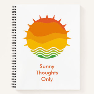 Cuaderno Gráfica Vintage Retro del Sol y Olas del Mar