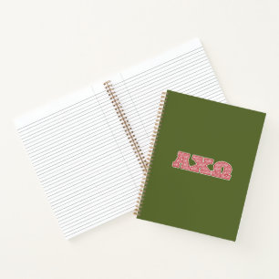 Cuaderno Gráfico a rayas de Alpha Chi Omega