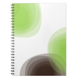 Cuaderno Gráfico abstracto verde, moderno, simple, floral
