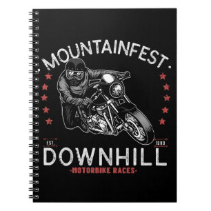 Cuaderno Gráfico de carrera de motocicletas cuesta abajo de