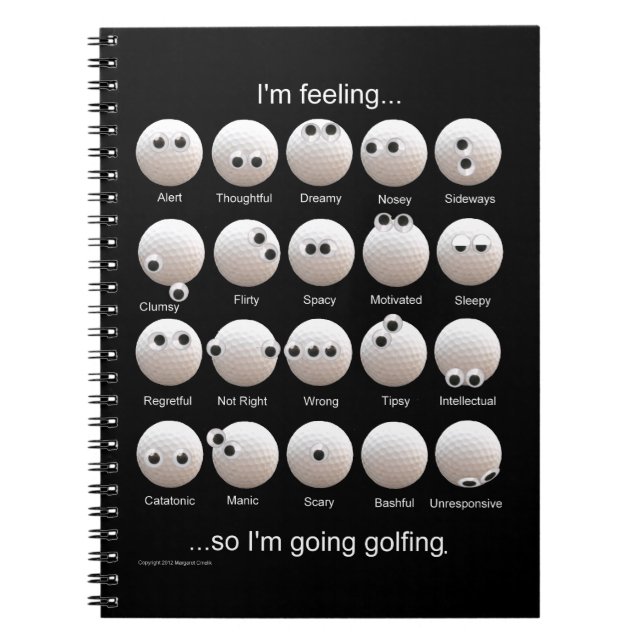 Cuaderno Gráfico de emociones de bolas de golf (Frente)