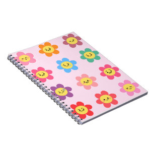 Cuaderno Gráfico de emociones de flores Kawaii lindas